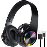 Dexxer Bluetooth 5.0 bežične LED RGB slušalice za igranje + mikrofon crne | shoptok.hr