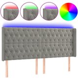 Maison Chic led posteljno vzglavje - vzglavna omarica - nočna omarica svetlo sivo 203x16x118/128 cm žamet, (21710268) | Shoptok.si