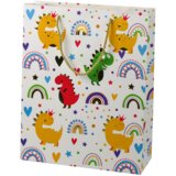 Colorful Dinosaurs Rainbow Gift Bag 32 cm x 26 cm x 10 cm | Shoptok.si