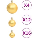  Set božićnih kuglica od 111 komada zlatni od polistirena | shoptok.hr