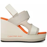 Calvin Klein Jeans Sandali Wedge Sandal Webbing YW0YW01073 Écru