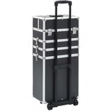 vidaXL Voziček za ličila iz aluminija črn | Shoptok.si