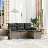 Maison Chic Seti vrtnega pohištva - Vrtna garnitura - Vrtni pohištvo set 4-delna z blazinami siv poli ratan, (21820272) | Shoptok.si
