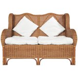 Maison Chic kavč - Sofa - Kanape dvosed svetlo rjav naravni ratan in platno, (21727081) | Shoptok.si