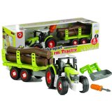  Vrteči traktor s prikolico za drva 43 cm - zeleno Cene