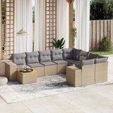 vidaXL 10-dijelni set vrtnih sofa s jastucima bež od poliratana | shoptok.hr