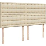 vidaXL Otomanski posteljni okvir z vzmetnico krem 180x200 cm blago | Shoptok.si