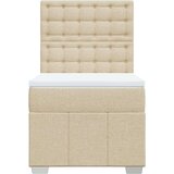 vidaXL Krevet s oprugama i madracem krem 90 x 190 cm od tkanine | shoptok.hr