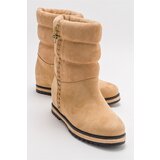 LuviShoes STOR Women's Beige Suede Boots Cene