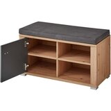 XORA garderobna klop barve grafita, hrast artisan | Shoptok.si