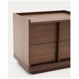 Kave Home Temno rjava nočna omarica v orehovem dekorju Onix – | Shoptok.si