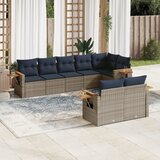 vidaXL 8-dijelni set vrtnih sofa od poliratana s jastucima sivi | shoptok.hr