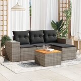 Maison Chic Seti vrtnega pohištva - Vrtna garnitura - Vrtni pohištvo set 5-delna z blazinami siv poli ratan, (21814168) | Shoptok.si