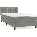 Box spring postelja z vzmetnico svetlo siva 80x200 cm žamet, (20723280) | Shoptok.si