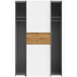 CARRYHOME omara z drsnimi vrati, bela, barve hrasta | Shoptok.si