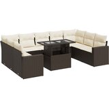  10-dijelni set vrtnih sofa od poliratana s jastucima smeđi | shoptok.hr