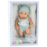  Lutka beba s pokrivačem, bijelo-siva odjeća, šešir, 18 cm | shoptok.hr