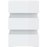 vidaXL LED nočna omarica visok sijaj bela 45x35x67 cm iverna plošča | Shoptok.si