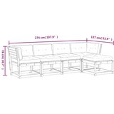  5-dijelni set vrtnih sofa s jastucima voštano smeđi od borovine | shoptok.hr
