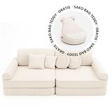 MeowBaby Modularni otroški kavč in otroški tabure turkizne barve – paket 2 v 2, (22007878) | Shoptok.si