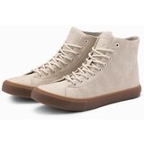 Ombre Men's high-top sneakers shoes with rubber toe - cream | Shoptok.si