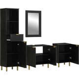 vidaXL 4-dijelni set kupaonskog namještaja crni od konstruiranog drva | shoptok.hr