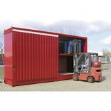 eurokraft pro Regalni kontejner za nevarne snovi, za št. sodov 32 x 200 l, rdeča | Shoptok.si