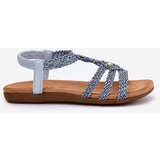 ARTIKER Women's Flat Sandals With Woven Straps Blue | ePonuda.com