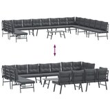  9-dijelni set vrtnih klupa s jastucima crni čelični | shoptok.hr