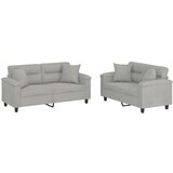 vidaXL 2-dijelni set sofa s jastucima svjetlosivi od mikrovlakana | shoptok.hr