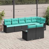  Sjedeća garnitura za vrt 8 kom. Crna poliratan 297,5 x 132,5 x 69 cm | shoptok.hr