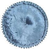 vidaXL okrogel tabure iz žameta 40x20 cm moder | Shoptok.si