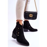 S. BARSKI Women Suede Perforated Cowboy Boots Black S.Barski Cijene