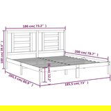  Posteljni okvir bel iz trdnega lesa 180x200 cm 6FT, (20684449) | Shoptok.si