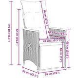 vidaXL 7-dijelni vrtni bistro set od poliratana s jastucima crni | shoptok.hr
