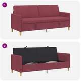 SOFA s pohranom Vinska crvena 192 x 78 x 87 cm Poliester | shoptok.hr