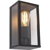 QAZQA Industrijska stenska svetilka črna 26 cm IP44 - Charlois Cene