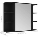  Kupaonski ormarić s ogledalom crni 80 x 20 5 x 64 cm od iverice | shoptok.hr