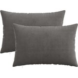  Presvlaka za jastuk 2 pcs HEERLEN Tamnosiva 40 x 60 cm Kord | shoptok.hr