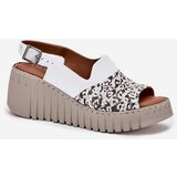 ARTIKER Womens Sandals Made Of Natural Leather On Wedge White | ePonuda.com