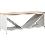  Stalak za drva za ogrjev s drvenim vrhom bijeli 100,5x35,5x40cm | shoptok.hr