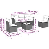  6-dijelni set vrtnih sofa s jastucima bež od poliratana | shoptok.hr