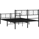  Metalni okvir kreveta uzglavlje i podnožje crni 120x190 cm | shoptok.hr