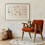  Plakat - Beige Alphabet 90x60 Zlatni okvir s margom | shoptok.hr