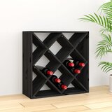 vidaXL Stojalo za vino Črna 62x25x62 cm trdna borovina Cene