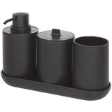 iDesign Komplet črnega dozirnika za milo in 2 lončkov Cade, 355 ml Cene