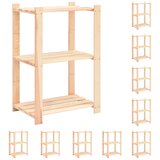  Stalci za pohranu s 3 razine 10 kom 60x38x90 cm borovina 150 kg | shoptok.hr