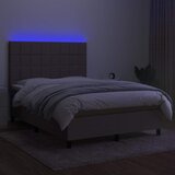  box spring s madracem LED smeđesivi 140x190 cm tkanina | shoptok.hr