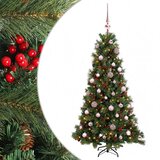  Umjetno božićno drvce s kuglicom 150 cm 150 LED lampica - 150 cm s LED-ima i ružičastim lopticama | shoptok.hr