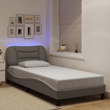 Furnova posteljni okvir z LED brez vzmetnice Taupe 80x200 cm Tkanina, (21939607) Cene